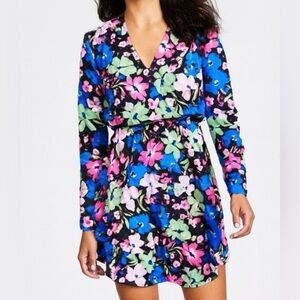 Bar III Black and Pink Floral Dress
